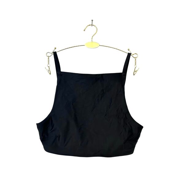 NWT Aerie High Neck Crop Bikini Top Black Size Small - Picture 1 of 7